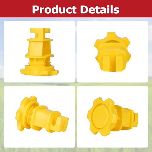 25 Pcs Yellow Rod Post Insulator, Electric Fence Insulators Screw Tight Round Fence Post Insulator, Electric Fence Wire Holding Insulator - size: 25
