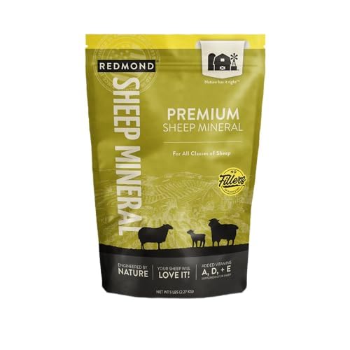 Redmond All Natural Sheep Mineral Supplement - Essential Trace Minerals for Overall Health and Growth Support - 5 lbs - size: 5 LB