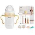 Kair Anti-Colic Baby Bottle Set Medium Flow 8oz for 6-9M L Nipple | 30° Twist Lock, Silicone Skin-Like Nipple for Newborn, with Cleaning Kit, 2 Pacifiers & Gravity Straw, New Parents Gift Box