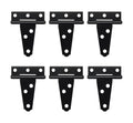 HLMOptimo Heavy Duty T Hinge, 6 pcs, 2 Inch, Black, Powder Coated Metal Alloy - size: 2 Inch, style: 6 pcs