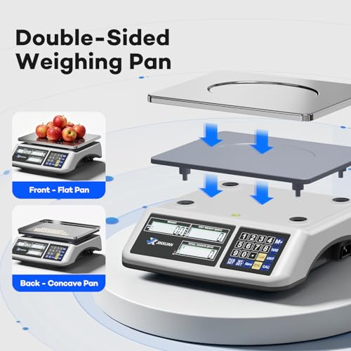 Counting Scale (66lb/30kg, 0.1g), lb/oz/g/kg Industrial Parts Scale with Dual LCD Display, Digital Inventory Scale for Small Parts Coins Pieces Tickets, Precision Gram Scale with Alarm Mode - style: 30kg x 0.1g with 3 Displays
