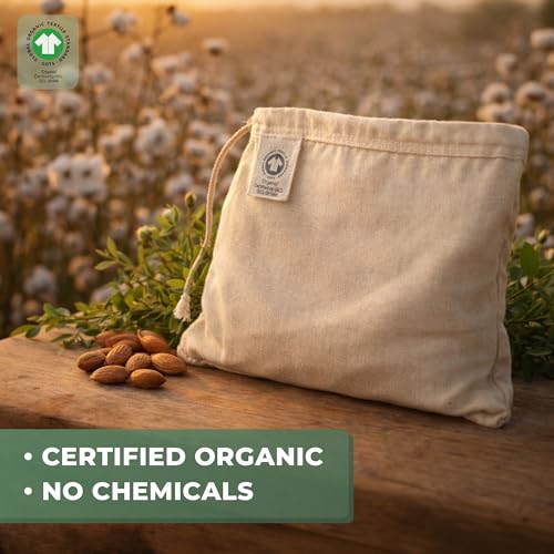 Quality Nut Milk Bags for Straining Almond Milk - 2 Pack Unbleached Organic Cotton - 12" x 12" Reusable Juice Oat Milk Cold Brew Filter Bag