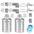 2-Pack Float Valve, 1/2" to 3/4'' 1" 304 Stainless Steel Fully Automatic Water Level Controller Water Float Valve for Water Tank,Pool,Water Tank, Livestock Troughs