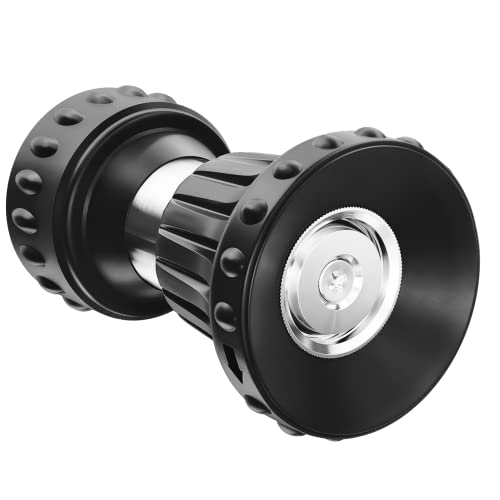 HOSUN Fire Hose Nozzle for Garden Hose, Heavy Duty Fireman Style Garden Hose Nozzles, Leak Proof & Adjustable Water Nozzle High Pressure, Best for Watering Plant & Lawn, Washing Car & Pet (Black) - color: Black
