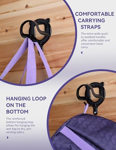 Horse Grooming Tote Bag, Waterproof Grooming Organizer with Multiple Pockets for Brushes & Tools, Stable & Show Use Purple - color: Purple