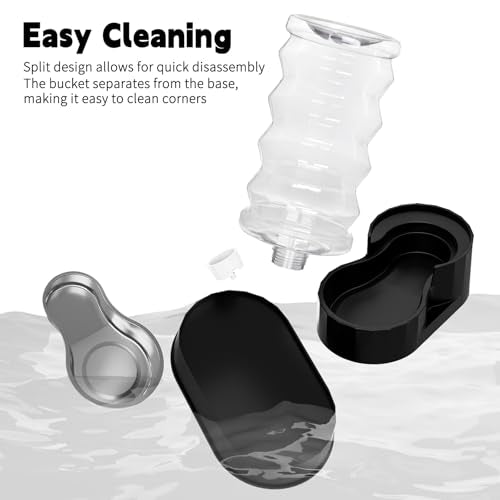 RIZZARI 8L Elevated Dog Waterer: Comfort Height Design | Gravity Fed/No Power Needed/Anti-Spill Base/for Senior Dogs & Large Breeds/Living Room/Garden/ Easy-Clean - color: Classic Black, size: 8L
