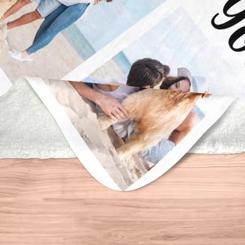 inkArts Personalized Photo Blankets, Customized Blankets with Pictures, Fleece Throw Blanket, 30x40 inches, Lightweight, Durable, Machine Wash, Unisex, Christmas Theme - color: 3 Photos