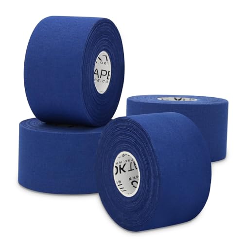 OK TAPE 4 Rolls Athletic Tape, Sports Tape, Very Strong, Easy Tear | Medical Tape, Wrist Tape, No Sticky Residue, Secure Ankle, Finger, Knee- 1.5inch x 15yards (Blue) - color: Blue-4 Rolls, size: 15 yards