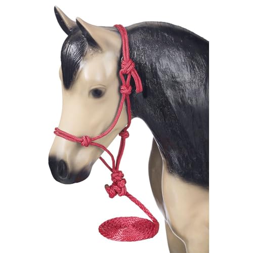 Tough1 Miniature Poly Rope Halter with Lead - color: Red, size: Large