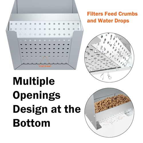 2 Packs Metal Rabbit Feeders for Cages Galvanized Steel Bunny Food Dispenser Automatic Rabbit Feeder for Rabbits Chicken Guinea Pigs Ferrets and Other Small Animals