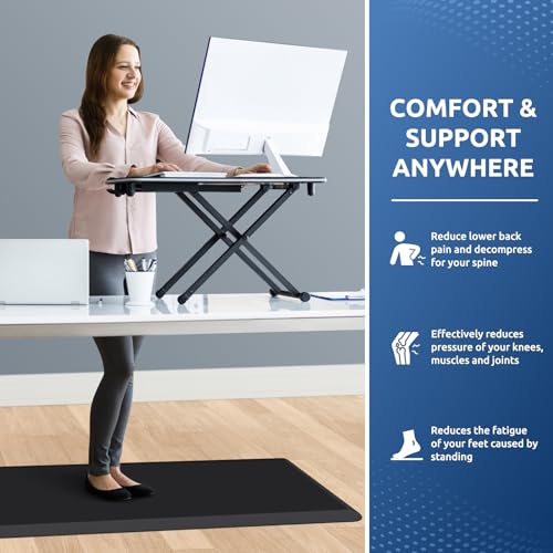 0.8" Thick Kitchen Mat Cushioned Anti Fatigue Rug Comfort Floor Mats | Water-Resistant, Non-Slip, Easy to Clean Comfort Floor Mat for Kitchen, Sink & Office, Multiple Colors & Sizes, 39" x 20" - color: Black, size: 39"L x 20"W x 0.8"Th