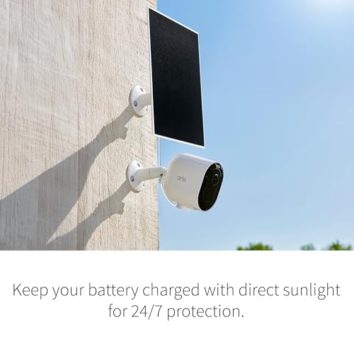 Arlo Solar Panel Charger (White), Arlo Certified Accessory, Weather Resistant, Easy Install (2025 Released), Works with: Essential Series, Go 2, Pro 3/4/5S/6/6 XL, Ultra Series, Wireless Floodlights - color: White
