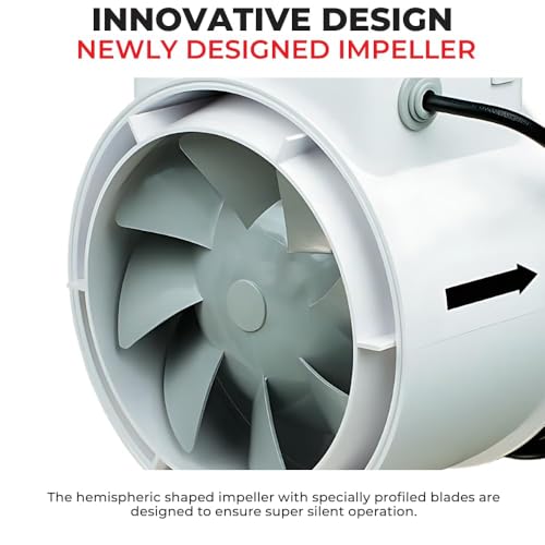 VENTS-US TT 200-8 inch Inline Fan for Ducting with High Static Pressure Application - Ideal Solutions for Multi-Purpose Supply or Exhaust Use in Household and Commercial Ventilation