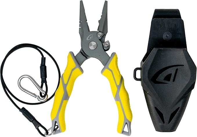 danco Ultimate 6-Piece Fishing Tool Kit with Pliers, Fillet Knife and Puck | 6-Piece Fishing Tool Kit, 6.5-Inch Carbon Steel Pliers, 5-Inch Split Ring Pliers, 7-Inch Flex Fillet Knife, Sharpening Puck - size: 6-Piece Bundle