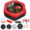 FAMIROSA Brooder Box for Chicks Starter Kit, Pop up and Breathable Chicken Brooders, Collapsible Brooding Box/Playpen with 10 x 10in Brooder Plate, Chicken Waterer, Feeder, Perch for Duck, Quail