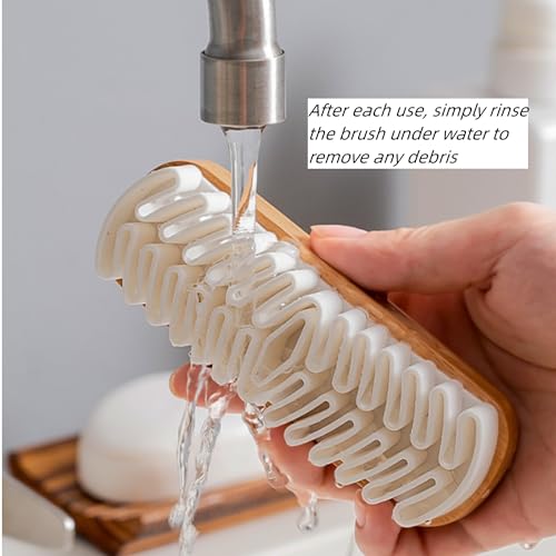 Suede Shoe Brush and Eraser, 2PCS Soft Rubber Bristle Shoe Brush, Suede Shoes Cleaner with Wooden Handle, Stain Eraser Suede Cleaning Brush for Shoes, Bags, Jacket, Purse, Sofa