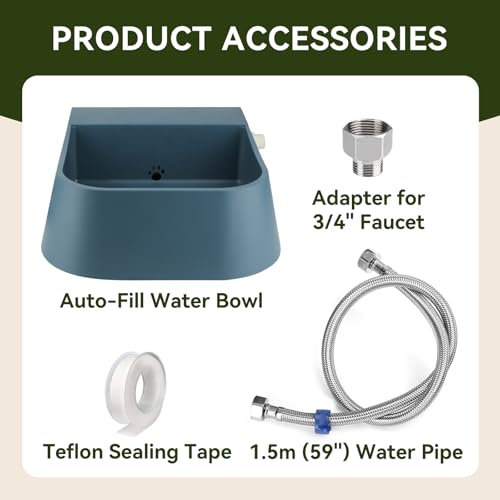 LESYPET Dog Automatic Water Dispenser with Hose, 68 oz Outdoor Dog Drinking Water Bowl for Chicken Livestock, Auto Filling Waterer for Pets & Livestock - size: 68 oz - Bowl with Hose