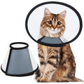 Vivifying Cat Cone, Adjustable Recovery Pet Cone, Lightweight Plastic Elizabethan Collar for Large Cats and Small Size Dogs - size: L
