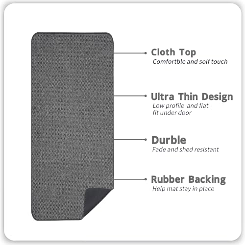 Bosap Bath Mat,Ultra Thin Bathroom Runner Rugs,Large Bath Mats for Bathroom,Quick Dry,Non-Slip,Machine Washable,Low Pile,Bath Rug,Shower Outside,Sink,Home Decor Accessories.Dark Grey,2'x6'(24x72inch) - color: Dark Grey, size: 2' X 6' (Runner)