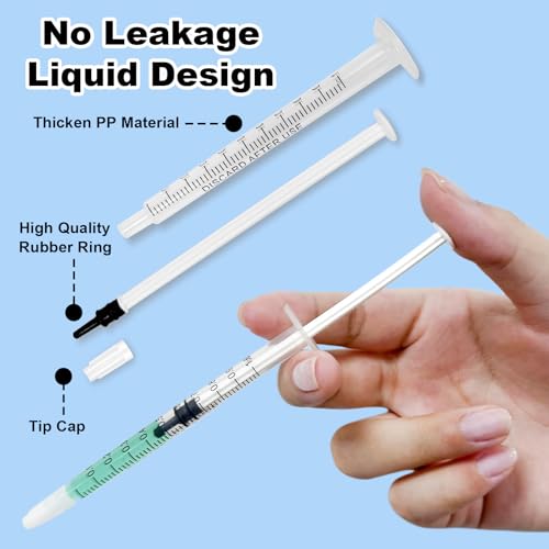 30 Pcs 1ml Syringe Without Needle for Liquids, 1cc Syringe for Liquid, 1 ml Small Syringes with Cap for Feeding Pets Oral, Oil or Glue Using, Non-Sterile