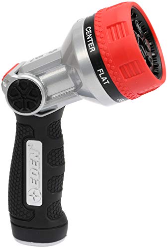 Eden 94805 Metal Thumb Control Heavy Duty Garden Hose Nozzle, High Pressure Water Sprayer W/ 7 Adjustable Patterns, W/Quick Connect Set for Plants, Lawn, Garden - style: 7-Pattern