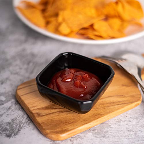 DELLING 3 Oz Porcelain Dip Bowls Set of 6, Black Ceramic Dipping Sauce Bowls - Small Bowls for Charcuterie Board Accessories, Soy Sauce Dish, Condiment Cups for BBQ Party, Dishwasher Safe - color: Black, size: 3oz