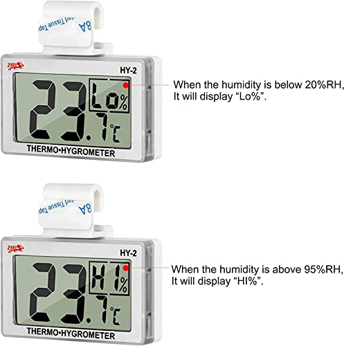 Digital Reptile Thermometer for Tank, Temperature and Humidity Monitor with Probe, Terrarium Thermometer Hygrometer for Gecko, Crested Gecko, Snake, Bearded Dragon Tank Accessories - color: Silver
