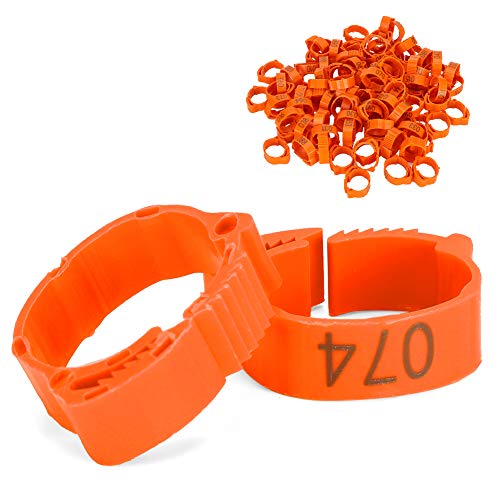 GLOGLOW Chicken Leg Rings 100PCS, 0.7-0.9 Inch Adjustable Poultry Identification Bands, Durable Plastic Foot for Chicken Ducks Geese