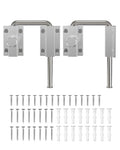 Updated U Patio Sliding Door Loop Lock Latch, Silver-2 PCS | 90/180 Degree Aluminum Alloy Home Security Loop Bolt Lock for Barn Door,Window, Fence, Shed and Gate Latch - Rotary Locking - color: Silver-2 PCS
