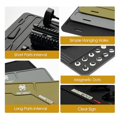 OneTigris Gun Cleaning Mat, Gun Mat | Rifle Pistol Gun Mat, with 10 Magnetic Dots, Non-Slip, Oil Resistant - color: Black, size: Small