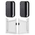 Sliner 2 Pcs Nylon Gate Handle 5.5" Heavy Duty Universal Vinyl Handles Black Rust-Proof Outdoor Gate Pull Ergonomic Extra Knuckle Room Left Right Reversible Door Supplies for PVC Aluminum Wood Door