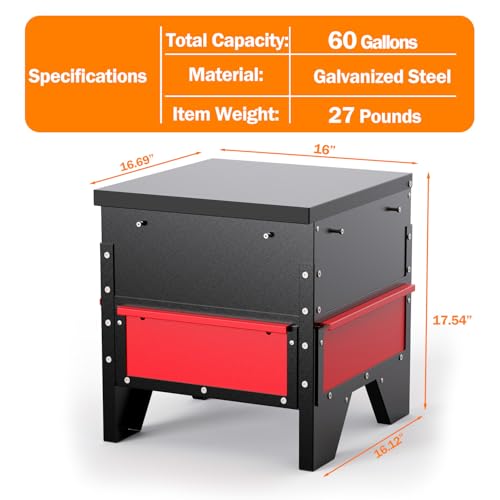 60-90lb Automatic Chicken Feeder | All Metal Poultry Feeder, No Waste Waterproof Chicken Feeder, Suitable for Geese, Ducks, Turkeys, Quails - size: 80LB