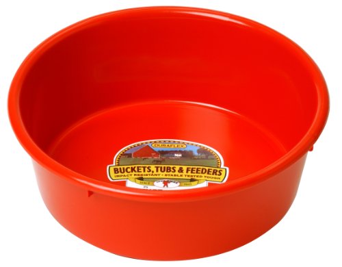 Little Giant® Plastic Utility Pan | Feed Pan | Durable & Versatile Livestock Feeding Bucket | Made in USA | 5 Quart | Red - color: Red, size: 5 Quart
