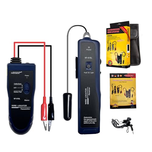 Underground Wire Locator Upgrade, RockyMars Cable Tester with Rechargeable 1100mAh Battery for Invisible Fence for Dogs, Circuit Breaker Finder, Electric Fence Wire Tracer, Wire Break Locator, etc.