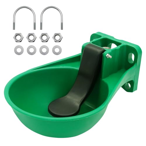 Automatic Livestock Waterer Bowl Plastic Cow Water Troughs ﻿ | Easy Install Wall Mount Cattle Drinking Bowl for Cow Cattle Horse Sheep Goat Pig Calf Outdoor Farm Water Trough
