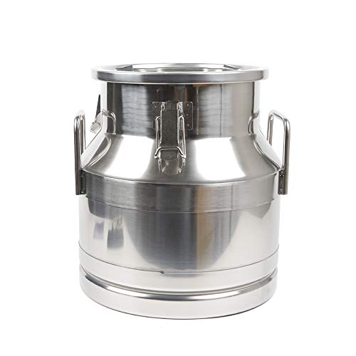12L/3.17Gallon Stainless Steel Milk Can - Heavy Duty Milk Jug Bucket with Ergonomic Handle and Tight Lid, SS Liquid Solid Container, Non-Slip Base, Seamless Design, Simply Rinse for Clean - size: 12L/3.17Gallon