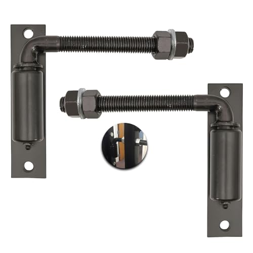 2 Pack J-Bolt Gate Hinge with Plate, Heavy Duty Welded Hinge for Doors Gates, Driveway Gates for Welding on Larger Iron or Steel Gates (Black-A-5 Inches) - color: Black-A-5 Inches