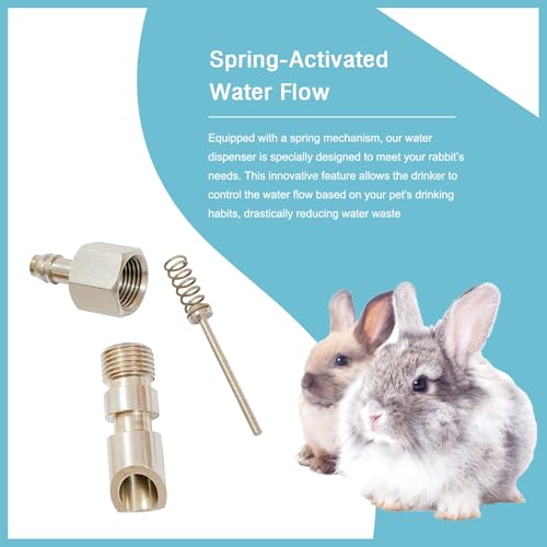 8pcs Stainless Steel Rabbit Watering Nipples Metal with Cage Clips Rabbit Water Nipples Dispenser Hamster Waterer Automatic Watering System - color: Metal