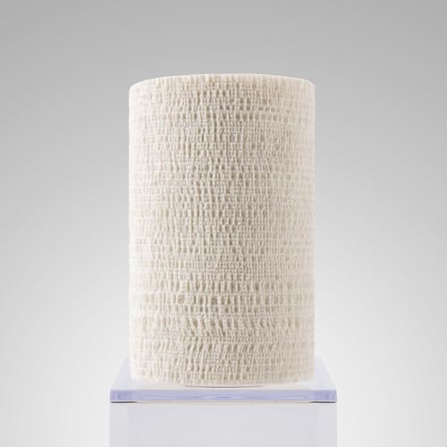 PowerFlex Equine – Extra Strong Self-Adhering Bandage Wrap – Wound Care, Compression & Support Bandage for Horses, Cows & Dogs – White, 4 inch, 4 Rolls (Resealable Case) - color: White