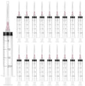 100 Pack Disposable 20ml/cc Syringes with Needle 18G 1.5”, Sterile Measuring Syringe Tool Individually Packaged for Scientific Labs, Epoxy Resin, Craft, Machine Oil, Ink or Glue Applicator