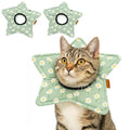2 Pack Star Soft Cat Cone, Adjustable Floral Recovery Collar for Cats & Kittens, Comfortable Elizabethan E-Collar for After Surgery & Wound Healing（S） - size: S