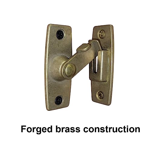 2.5" Heavy Forged Solid Brass Door Latch, 90 Degree Right Angle Door Latch Buckle for Doors & Windows, Brushed Nickel, 1 Pack, Made in Taiwan - color: Brushed Nickel, size: 1pack(90 Degree)