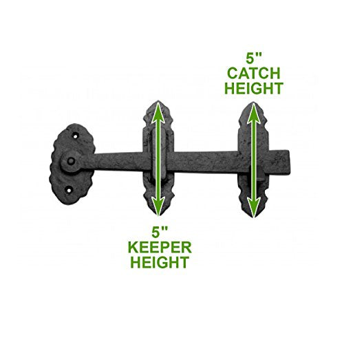 Renovators Supply Manufacturing Black Iron Thumb Gate Latch Rustic Antique Design Fence Door Lock with Hardware