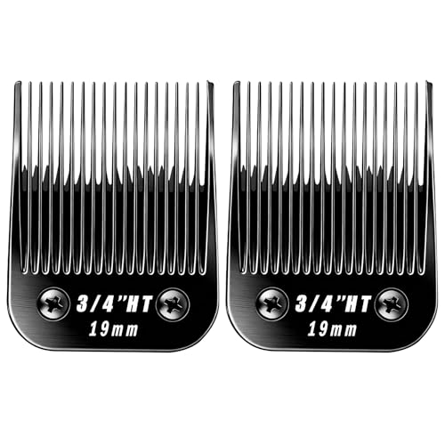 2 Pcs Size 3/4HT Detachable Dog Grooming Blades, Compatible with Andis, Oster A5, Wahl KM10 Series Clippers, Cut Length 19mm, Black (3/4HT 19mm, 2Pcs) - size: 3/4HT 19mm, 2Pcs