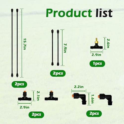 4-Nozzle Boom Sprayer Wand with 3/8" Brass Fitting | 55.1” ATV Sprayer Boom Wide-Coverage Agricultural and Lawn Spray Attachment for Tractors and UTVs, Featuring Two 90° Nozzles