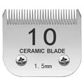 TRAH 10# Blade Dog Grooming Clipper Replacement Blades Compatible with Andis Dog Clippers,Most A5, KM Series Clippers,Detachable Ceramic Blade,Size-10#, 1/16-Inch Cut Length (1.5mm) Silver