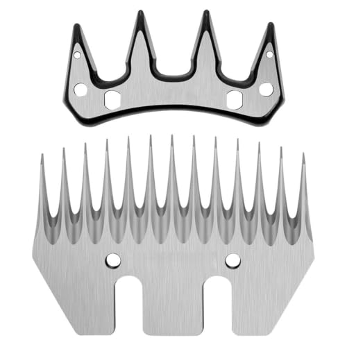 2Pcs Shearing Cutting Blade, 13 Tooth Sheep Shear Part, Stainless Steel Sheep Clipper Blade, Versatile Shearing Replacement Blades for Grooming Thick Coat Animals
