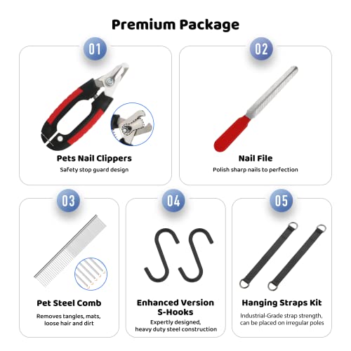 Guzekier Dog Grooming Hammock for Trim Nail, Dog Sling for Grooming, Dog Hammock Restraint Bag with Nail Clippers/Trimmer, Nail File, Pet Comb,Ear/Eye Care - size: XL（Weight：80-120LB）