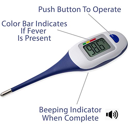 Apex Large Face LCD Fast Read Digital Thermometer for Adults and Children - Instant Read Thermometer for Fever Detection with Quick 10 Second Read Time ( Packaging May Vary ) - size: 1 Count (Pack of 1)