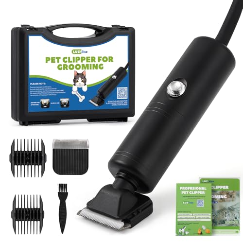 300W Pet Grooming Clippers with 2000-6600rpm Stepless Speed Control | Heavy-Duty Commercial Grade with 13ft Power Cord, Low Noise< 50db, with Extra Blade & 2 Limit Combs of 4 Sizes